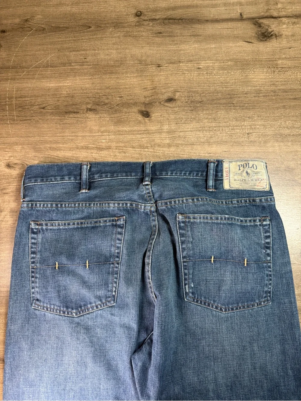 Polo Ralph Lauren Mens Wide Leg Mexico Made 100% Cotton Denim 15941 Jeans 38/34